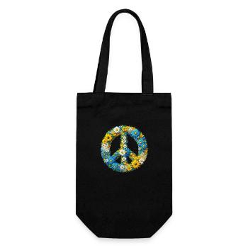 Hippie Soul Groovy Sommer Zeit Frieden Liebe Ukraine - Geschenkbeutel für Flaschen - Schwarz - Vorne