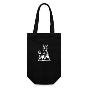 Friendly Curious Llama Pencil Sketch Style - Gift Bag for Bottles - black - Front