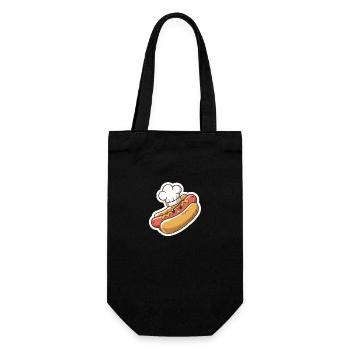 Cute kawaii hot dog - Gift Bag for Bottles - black - Front