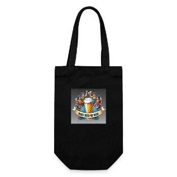 make Beer No War Logo - Geschenkbeutel für Flaschen - Schwarz - Vorne