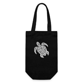 Cute Water Turtle Tribal Tattoo Style - Gift Bag for Bottles - black - Front
