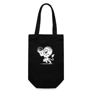 Stürmischer Löwe mit Basketball - Geschenkbeutel für Flaschen - Schwarz - Vorne