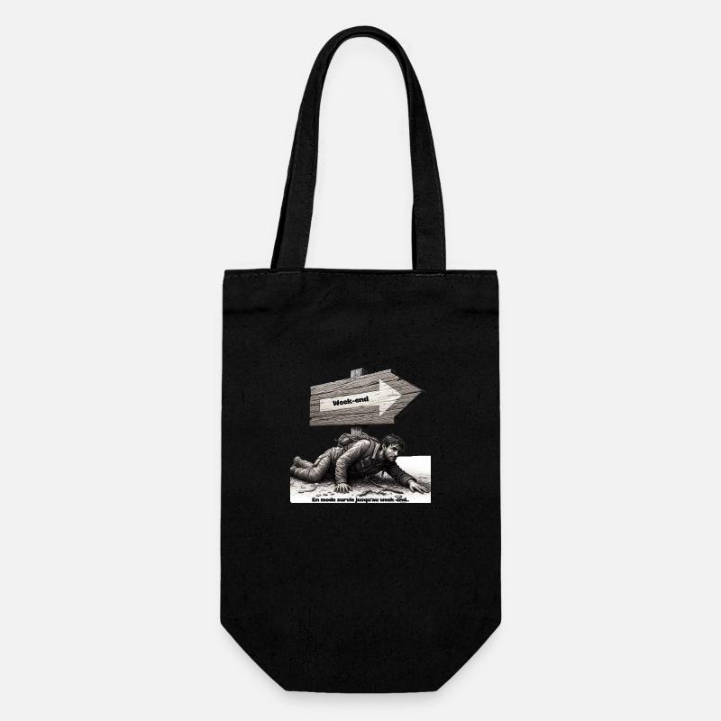 Beeilen Sie sich am Wochenende! - Geschenkbeutel für Flaschen - Schwarz