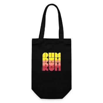 Rum Love Design in Neon Pink Rot - Geschenkbeutel für Flaschen - Schwarz - Vorne