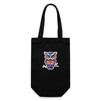 Cute Owl Kawaii Mascot - Gift Bag for Bottles - black - Front