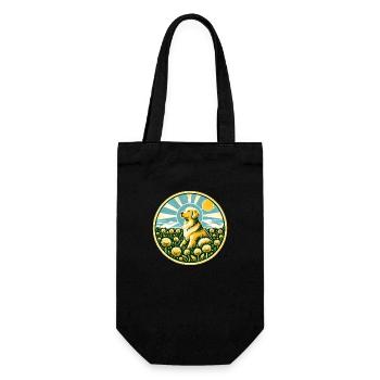 Golden Retriever - Geschenkbeutel für Flaschen - Schwarz - Vorne