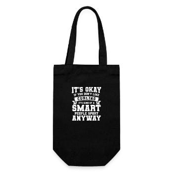 Curler Winter Player Snow - Gift Bag for Bottles - black - Front