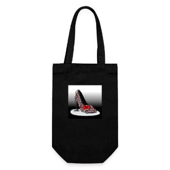 Talons hauts – Motif à carreaux écossais - Sac à bouteille - noir - Devant