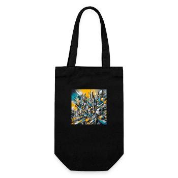 Yellow abstract - Gift Bag for Bottles - black - Front