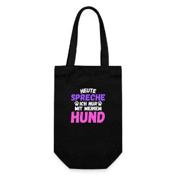 Heute spreche ich nur mit meinem Hund - Geschenkbeutel für Flaschen - Schwarz - Vorne