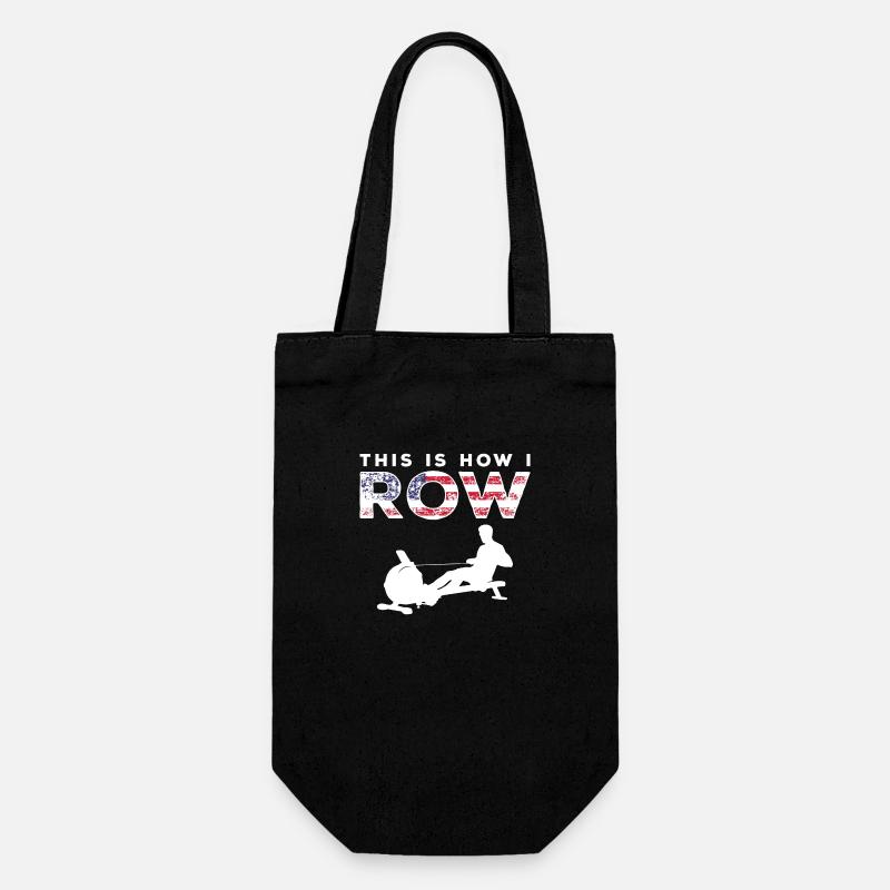 Rowing Machine Rower - Gift Bag for Bottles - black