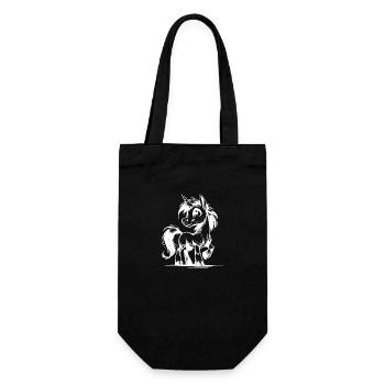 Smiling Fairy Tale Unicorn Pencil Sketch - Gift Bag for Bottles - black - Front