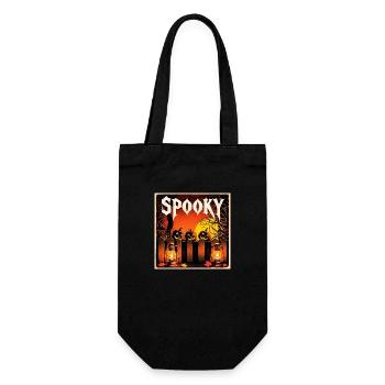 spooky Halloween pumpkins and lanterns - Gift Bag for Bottles - black - Front