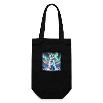 Mountain hare Aurora Borealis - Gift Bag for Bottles - black - Front