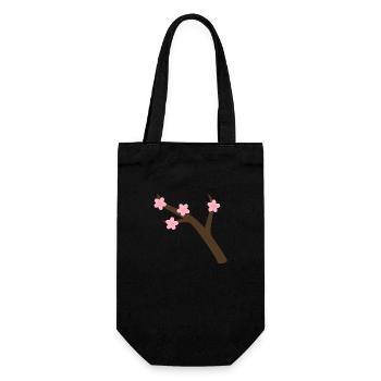 Sakura Branch - Gift Bag for Bottles - black - Front