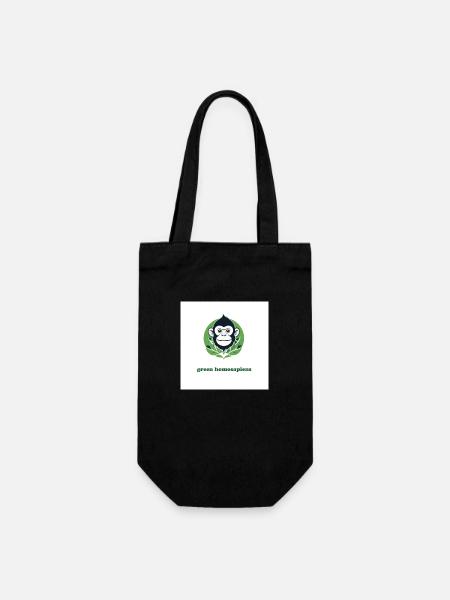 Der grüne Affe - Geschenkbeutel für Flaschen - Schwarz