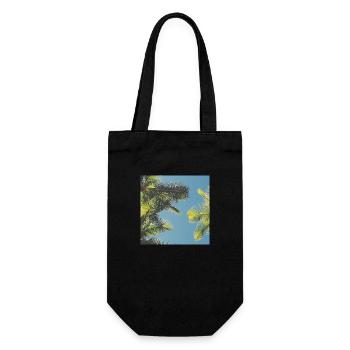 Palm Leaves - Gift Bag for Bottles - black - Front