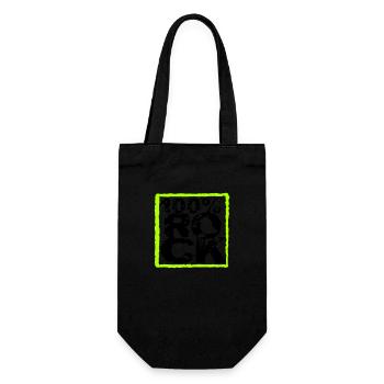 100 % Prozent Rock Heavy Metal Musik Text Logo Fun - Geschenkbeutel für Flaschen - Schwarz - Vorne