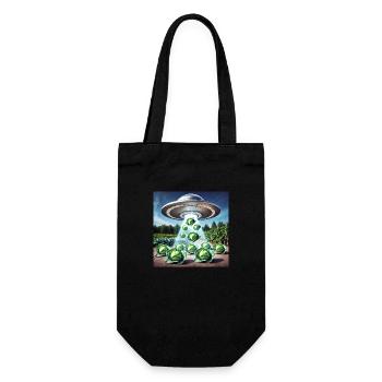 UFO & Cabbage - Green Invasion - Gift Bag for Bottles - black - Front