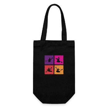 Kanupolo Canoe Polo Spieler Retro Style - Geschenkbeutel für Flaschen - Schwarz - Vorne