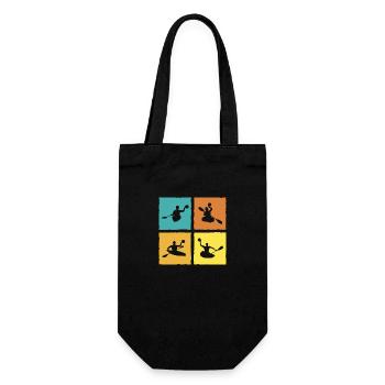 Kanupolo Canoe Polo Spieler Retro Style - Geschenkbeutel für Flaschen - Schwarz - Vorne