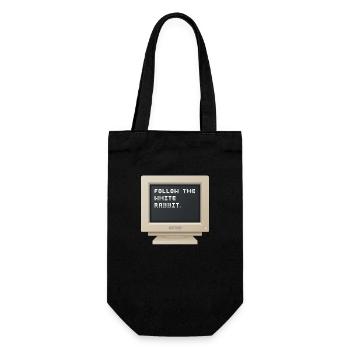 CRT Design - Follow the white rabbit - Gift Bag for Bottles - black - Front