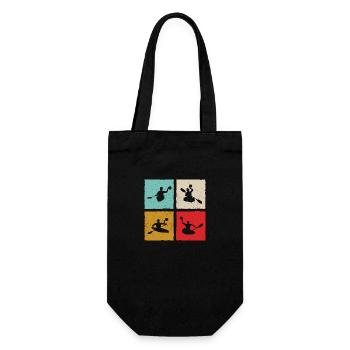 Kanupolo Canoe Polo Spieler Retro Style - Geschenkbeutel für Flaschen - Schwarz - Vorne
