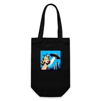 La fille et le vaisseau spatial - Sac à bouteille - noir - Devant