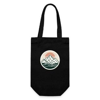 Minimaliste Montagnes, Eau, Lac, Nature, Soleil - Sac à bouteille - noir - Devant