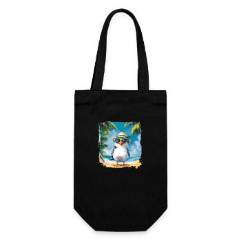 Funny bird goes under palm trees - Gift Bag for Bottles - black - Front