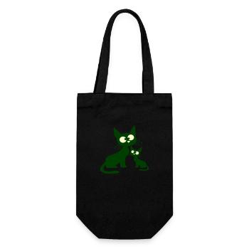 Chat fou Maman Papa Chaton Enfant Chaton Fun - Sac à bouteille - noir - Devant