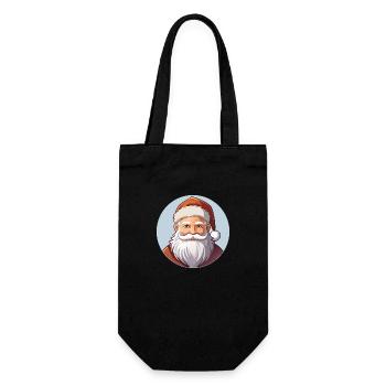 Weihnachtsmann - Geschenkbeutel für Flaschen - Schwarz - Vorne