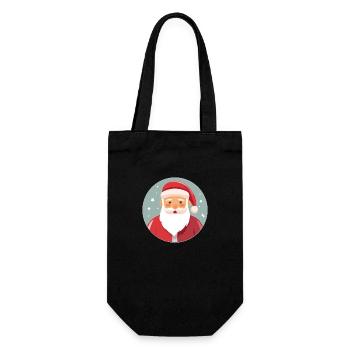 Weihnachtsmann - Geschenkbeutel für Flaschen - Schwarz - Vorne