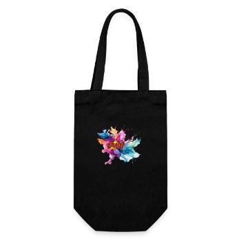 Colourful Watercolour Explosion with 'Bang!' Text - Gift Bag for Bottles - black - Front