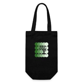 Silhouette Tree with Green Circles Art - Gift Bag for Bottles - black - Front