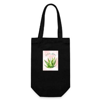 Aloe Plant with Playful Text Design - Gift Bag for Bottles - black - Front