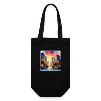 Vibrant Cityscape at Sunset - Gift Bag for Bottles - black - Front