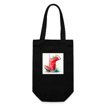 Fresh Watermelon Juice Illustration - Gift Bag for Bottles - black - Front