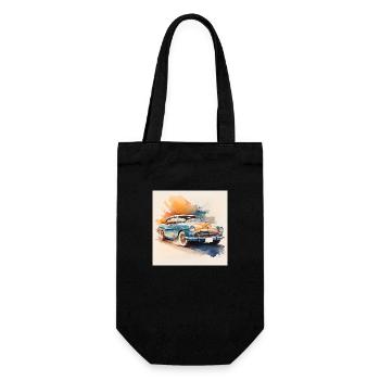 Vintage Classic Car Illustration - Gift Bag for Bottles - black - Front