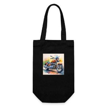 Bold Retro Motorcycle Design - Gift Bag for Bottles - black - Front