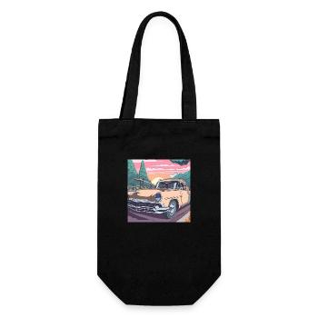 classic car road trip - Gift Bag for Bottles - black - Front