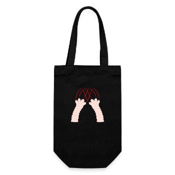 Cats, Claws, Paws, Paws, Claws, Scratches, Stripes - Gift Bag for Bottles - black - Front