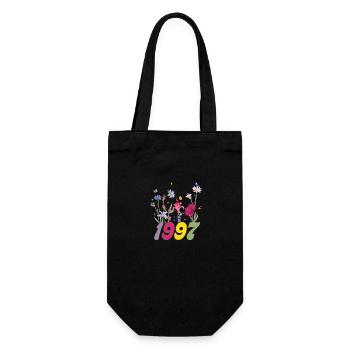 Year of birth 1997 wildflowers - Gift Bag for Bottles - black - Front