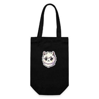Fluffy Alpaca - Adorable and Sweet - Gift Bag for Bottles - black - Front