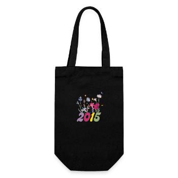 Year of birth 2015 wildflowers - Gift Bag for Bottles - black - Front