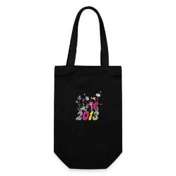 Year of birth 2013 wildflowers - Gift Bag for Bottles - black - Front