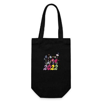 Year of birth 2022 wildflowers - Gift Bag for Bottles - black - Front