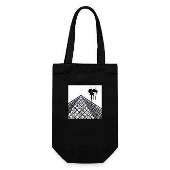 Geometric Paris Pyramid - Modern Abstract Design - Gift Bag for Bottles - black - Front