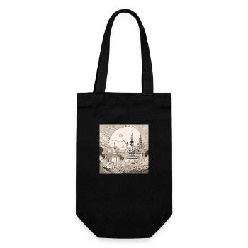 Minimalist Temple Pagodas Art - Gift Bag for Bottles - black - Front