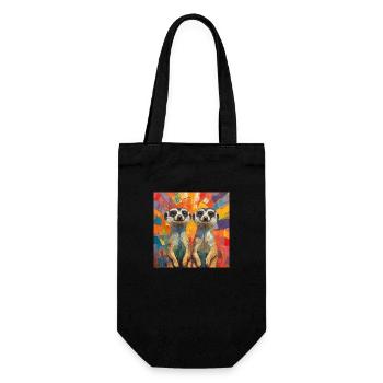 Meerkats - Gift Bag for Bottles - black - Front